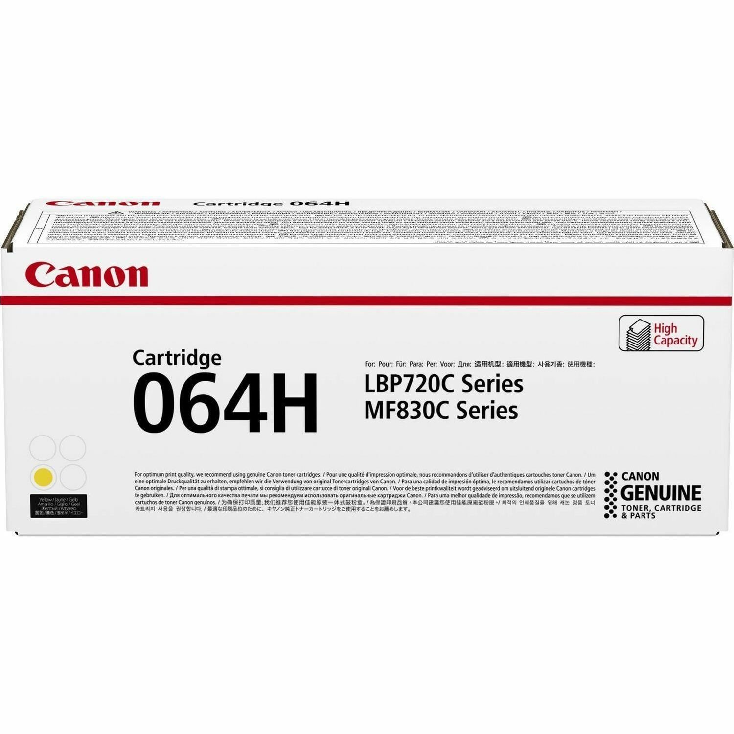 Canon 064H Original High Yield Laser Toner Cartridge - Yellow Pack