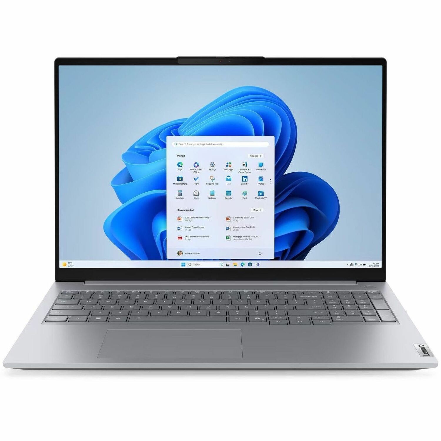Lenovo ThinkBook 16 G8 IRL 21SH00KHMB 40,6 cm (16") Notebook - WUXGA - 60 Hz - Intel Core i5 13e Gen i5-13420H - 16 GB - 512 GB SSD - Arctic grijs