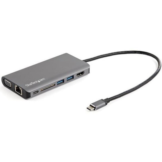 STARTECH.COM USB-C MULTIPORT ADAPTER, 4K, HDMI, VGA, USB(3), GBE, SD, SINGLE DISPLAY, 85W,