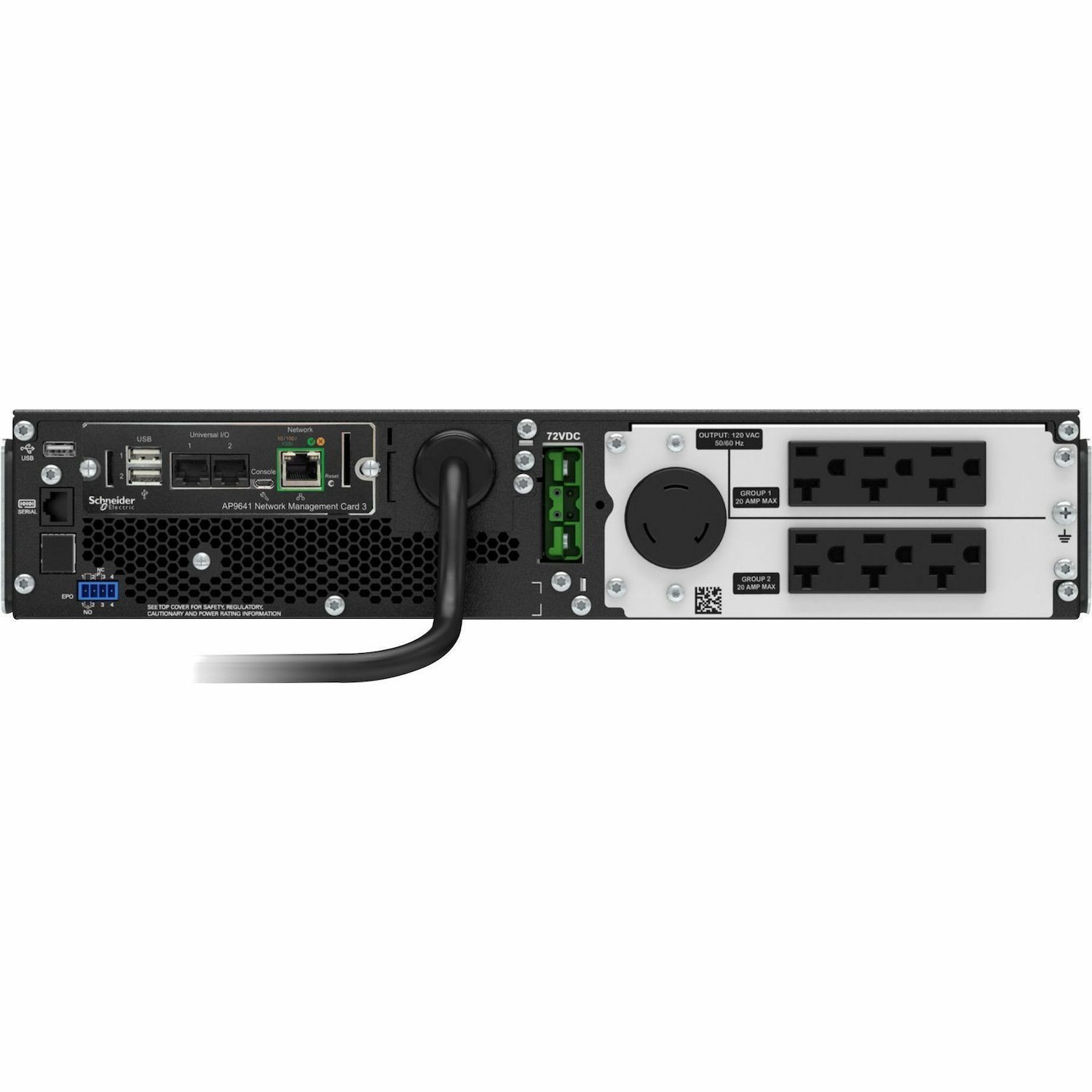 [TAA] APC Smart-UPS On-Line, 2200VA, Rackmount 2U, 120V, 6x 5-20R+1x L5-20R NEMA outlets, Network Card, Extended runtime, W/ rail kit, TAA