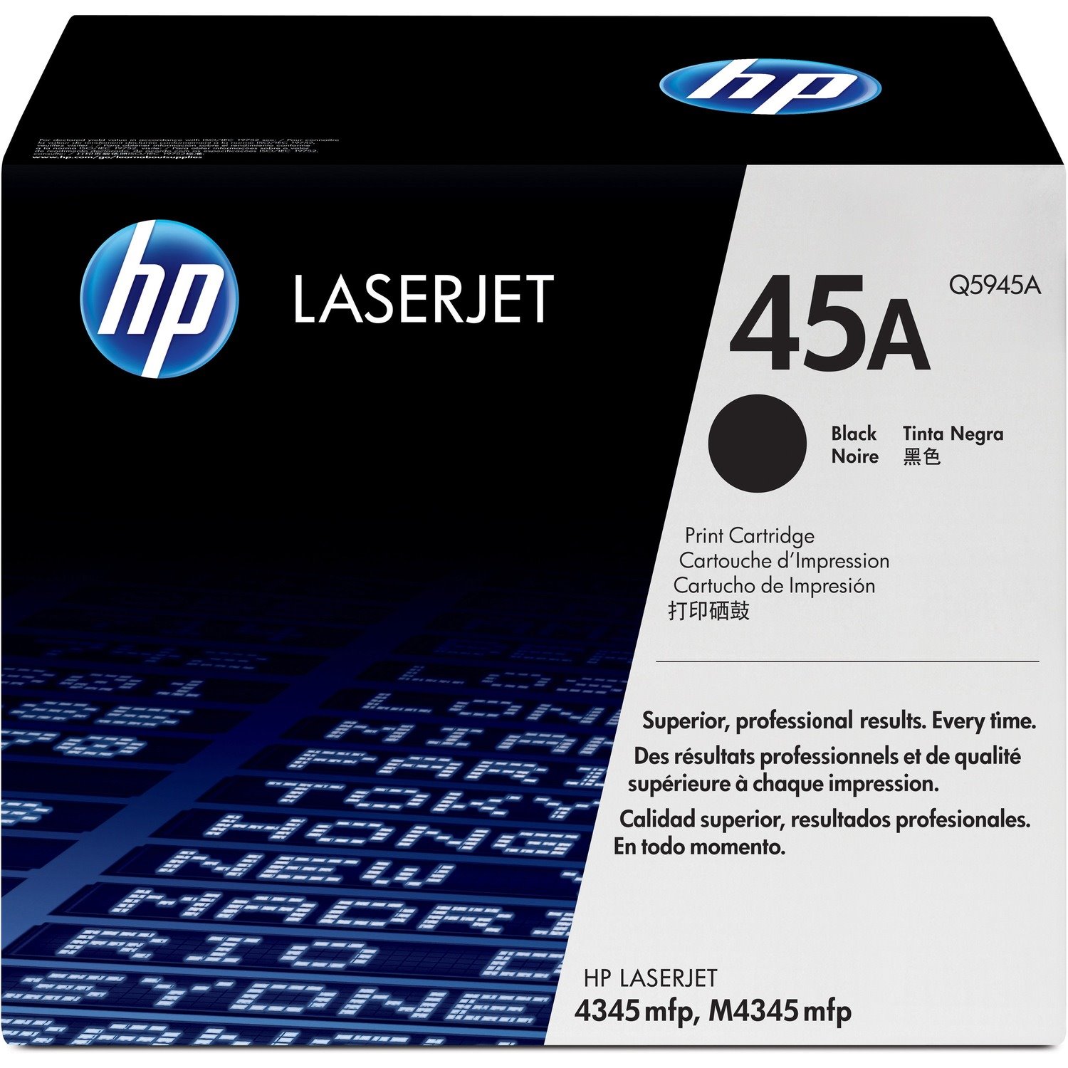 HP 45A Original Laser Toner Cartridge - Black - 1 Each