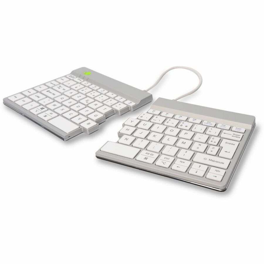R-Go Split Break Toetsenbord - Compact - Draadloos Verbinding - USB Type C Interface - Frans - AZERTY indeling - Wit
