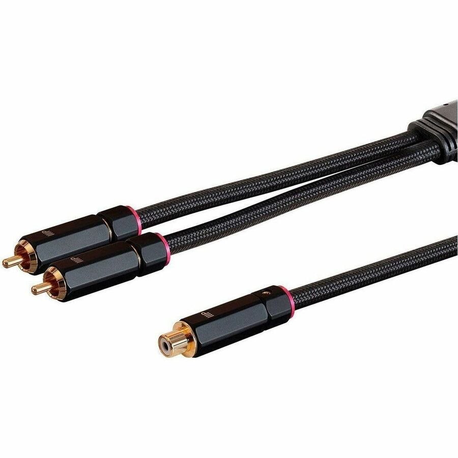 Monoprice Onix Series - 2-Male To 1-Female Rca Y-Adapter_ 12In_ Black