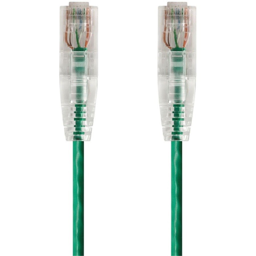 Monoprice SlimRun Cat6 28AWG UTP Ethernet Network Cable, 1ft Green