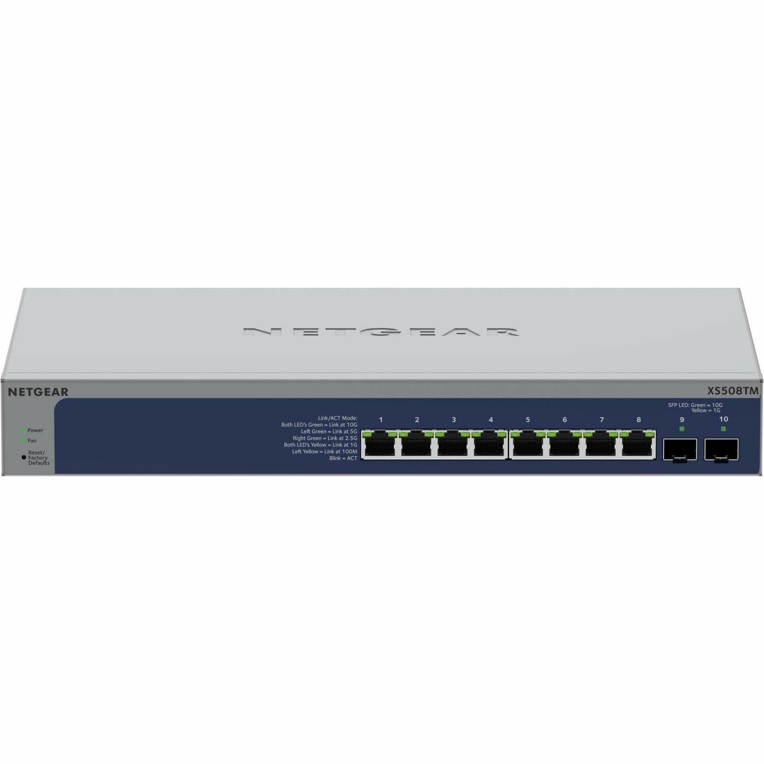 Netgear Smart S3600 XS508TM 10 Ports Manageable Ethernet Switch - 10 Gigabit Ethernet, Gigabit Ethernet - 1000Base-T, 10GBase-T, 10GBase-X