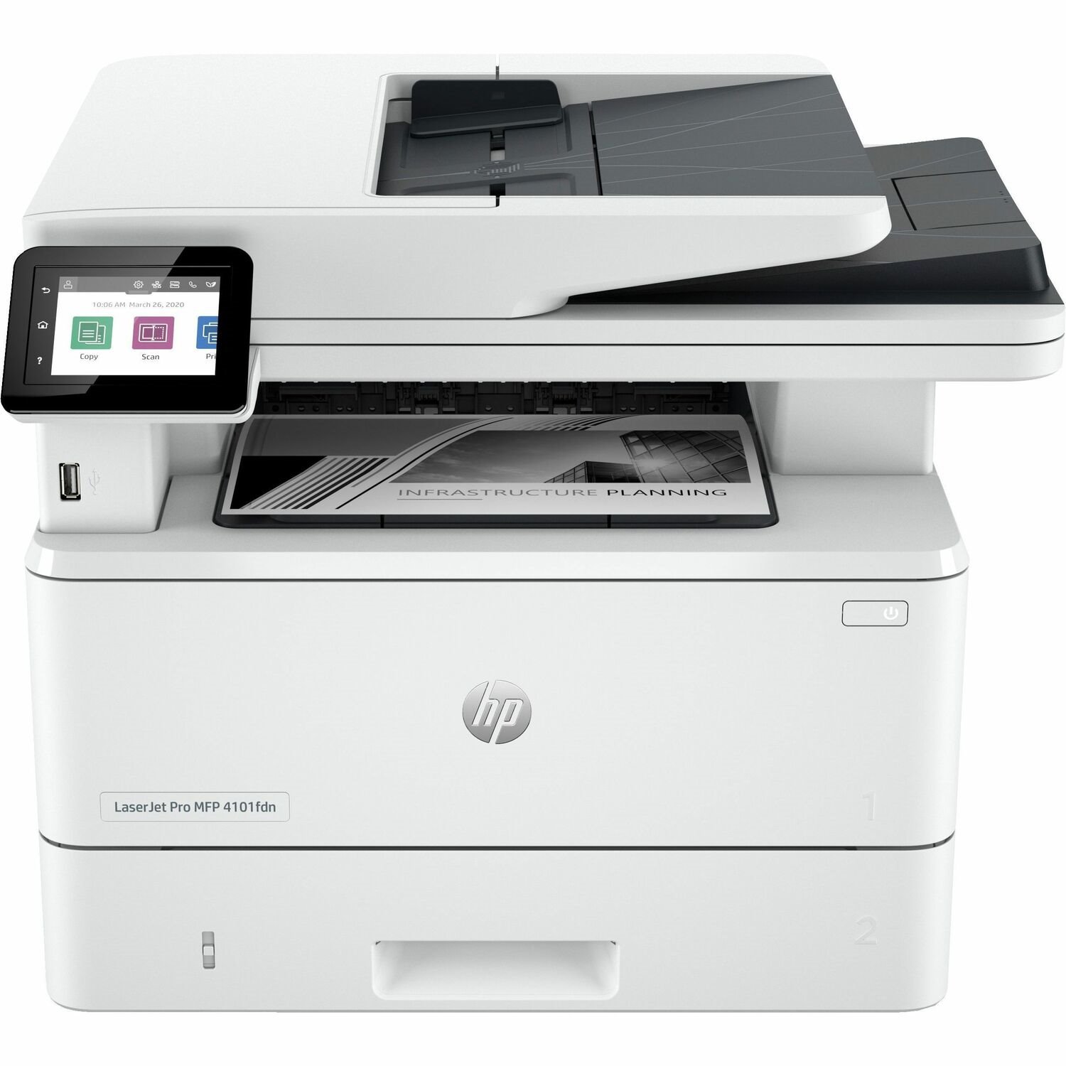 HP LaserJet Pro 4101fdn Wired Laser Multifunction Printer - Refurbished - Monochrome