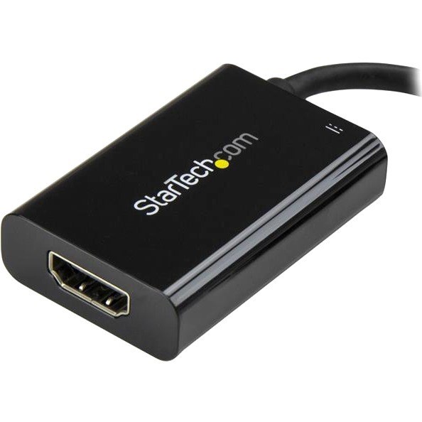 StarTech.com USB C to HDMI 2.0 Adapter 4K 60Hz with 60W Power Delivery Pass-Through Charging - USB Type-C to HDMI Video Converter - Black