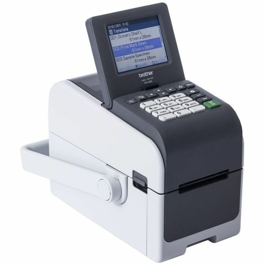 Brother TD-2350DSAH300 Desktop, Retail, Healthcare, Warehouse, Logistic, Manufacturing Direct Thermal Printer - Monochrome - Desktop - Label Print - Fast Ethernet - USB - USB Host - Serial - Bluetooth 5.2 - IEEE 802.11a/b/g/n Wireless LAN