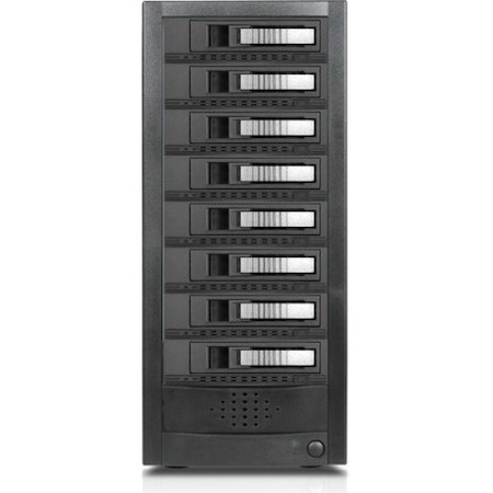 RAIDage JAGE9BT8HDSL-M1 Drive Enclosure 12Gb/s SAS, SATA/600 - Mini-SAS HD Host Interface Tower - Silver, Black