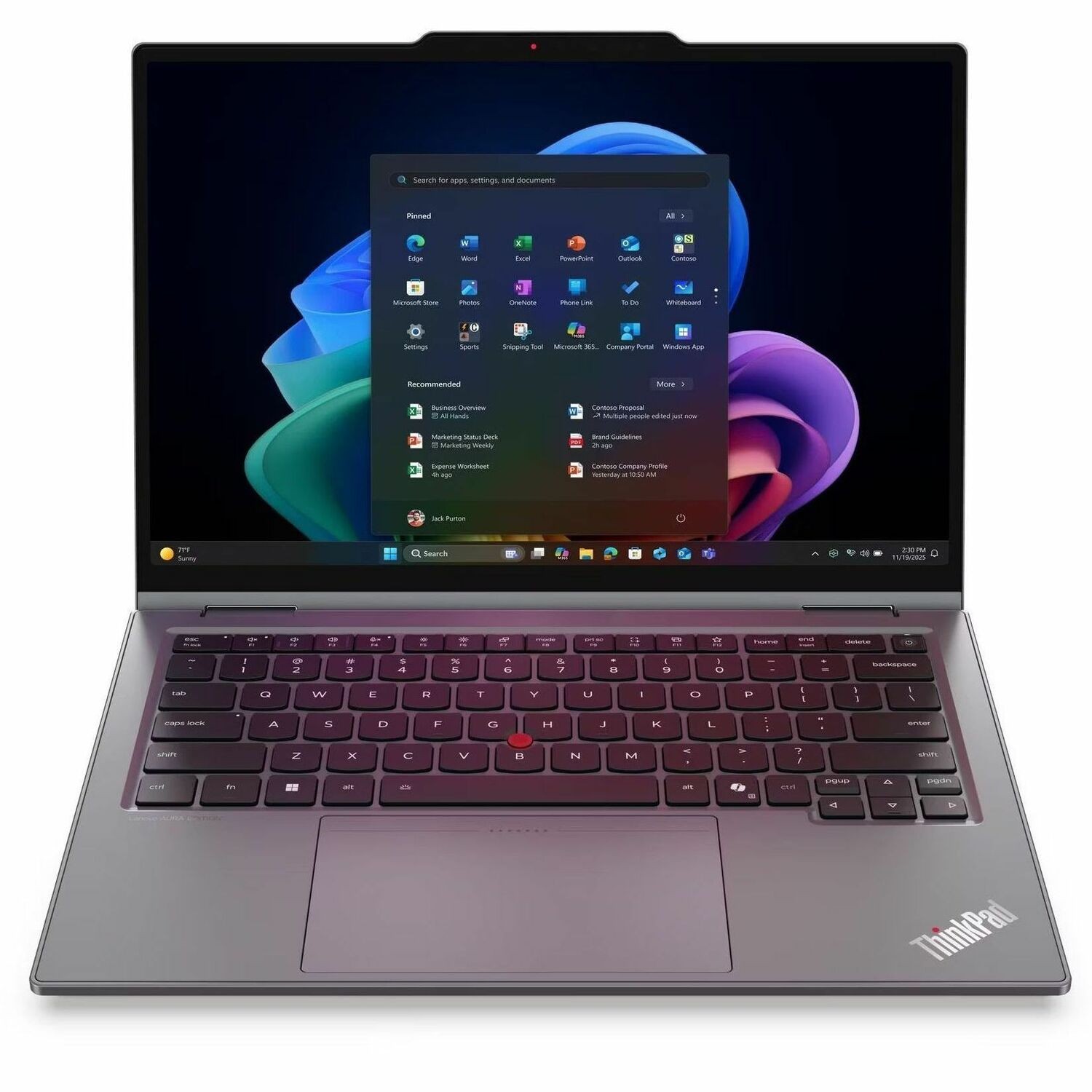Lenovo ThinkPad X1 Gen 11 Aura Edition 21V9004EUS 14" Touchscreen Convertible Copilot+ PC 2 in 1 Notebook - WUXGA - 60 Hz - Intel Core Ultra 7 Series 3 355 - Intel Evo Platform - 32 GB - 512 GB SSD - English Keyboard - Gray