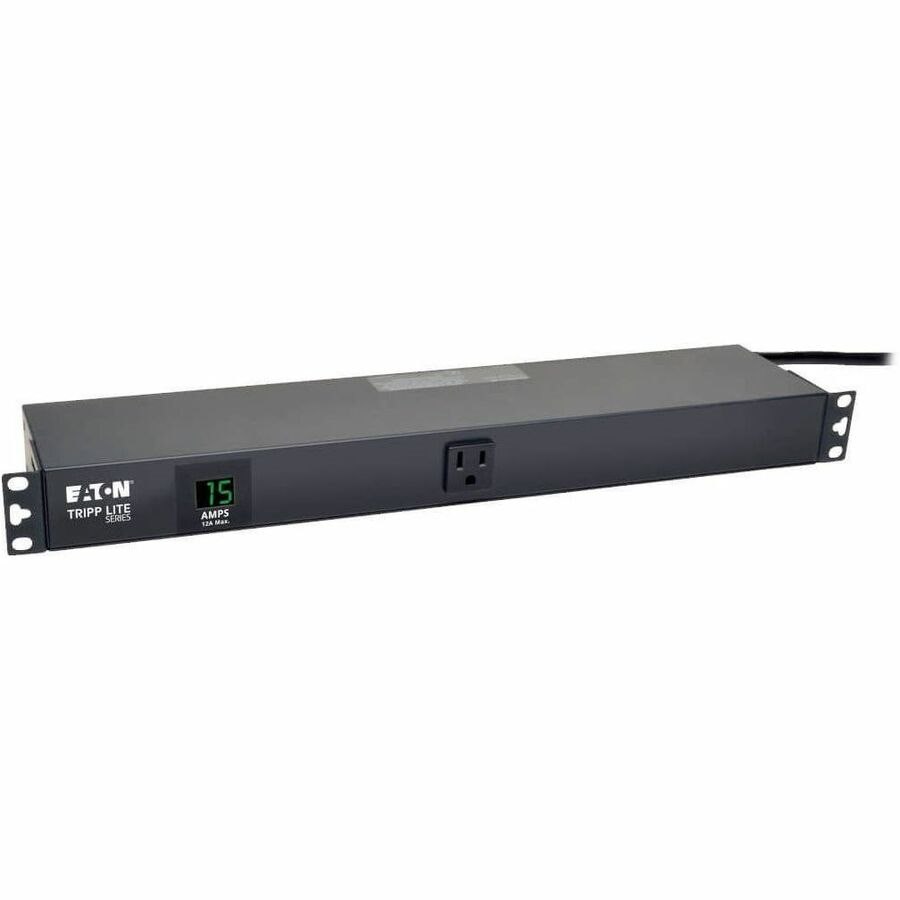 Eaton Tripp Lite Series 1.5kW Single-Phase Local Metered PDU, 100-127V Outlets (13 5-15R), 5-15P, 100-127V Input, 15 ft. (4.57 m) Cord, 1U Rack-Mount