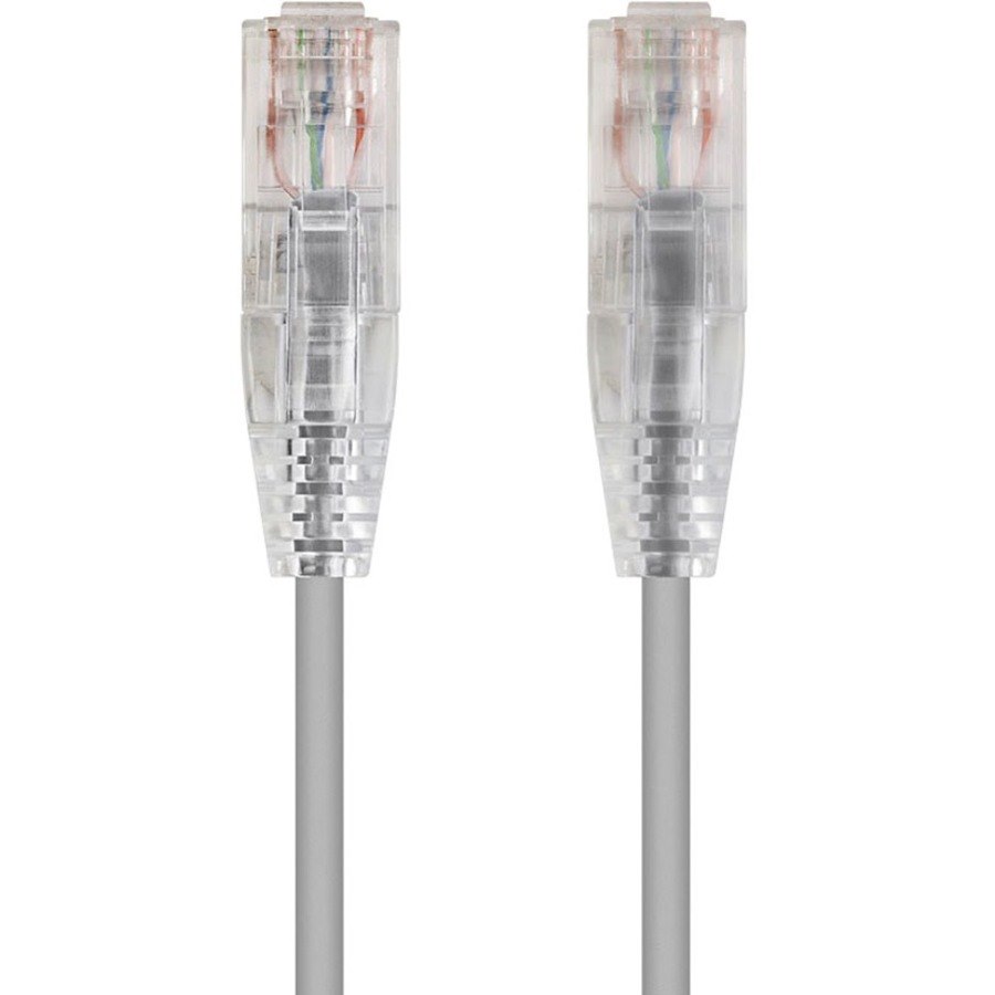 Monoprice SlimRun Cat6 28AWG UTP Ethernet Network Cable, 10ft Gray