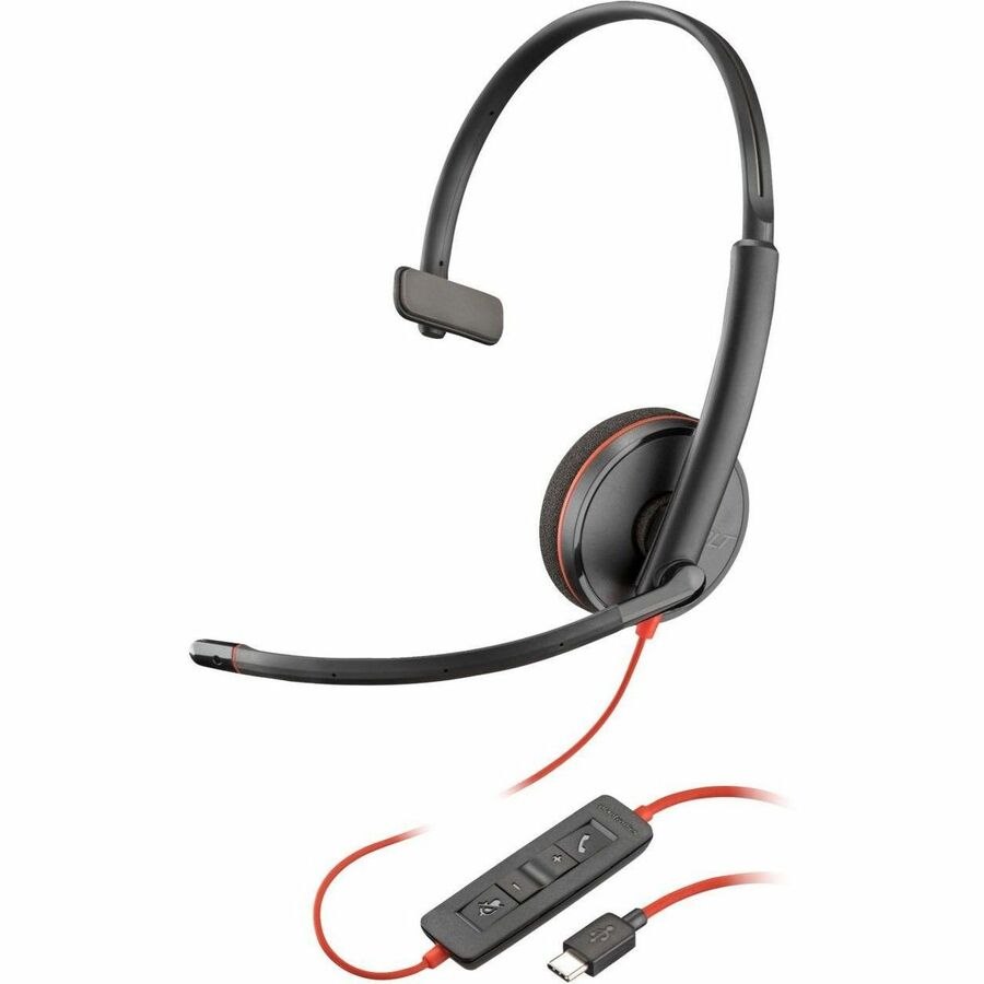 Poly Blackwire 3210 Wired On-ear Mono Headset - Black