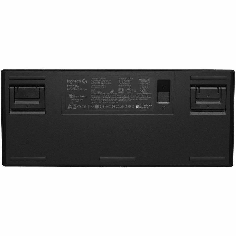 Logitech G PRO X TKL Gaming Keyboard - Wired/Wireless Connectivity - USB 2.0 Interface - RGB LED - English (UK) - QWERTY Layout - Black
