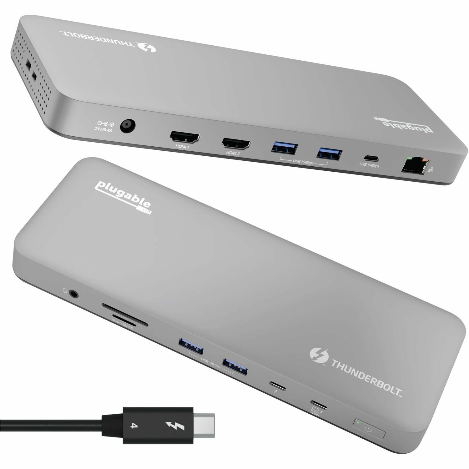 Plugable Thunderbolt 4 Dock for M4 MacBook Air & Pro: 100W Charging Driverless Laptop Docking Station