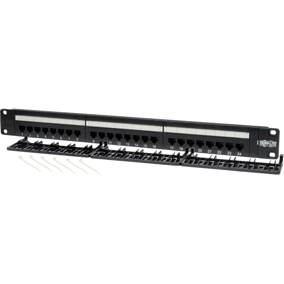 Eaton Tripp Lite Series 24-Port 1U Rack-Mount Cat5e 110 Patch Panel, 568B, RJ45 Ethernet, TAA