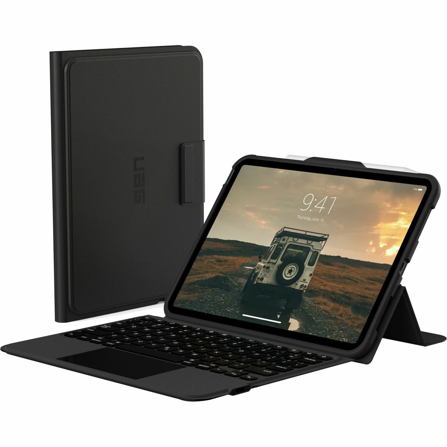 Urban Armor Gear Rugged Keyboard/Cover Case (Folio) for 10.9" Apple iPad (11th Generation), iPad (10th Generation) iPad - Black, Ash