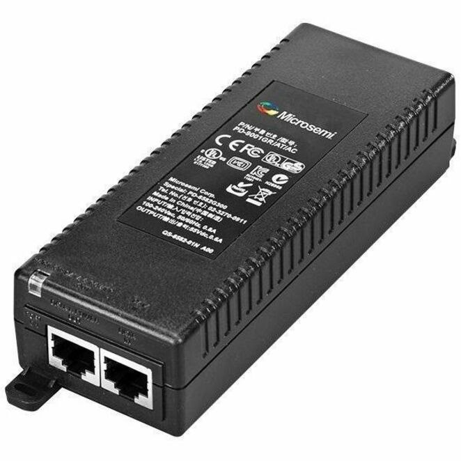 Microchip Single Port, High Power Gigabit Midspan, 802.3at Compliant,with power cord