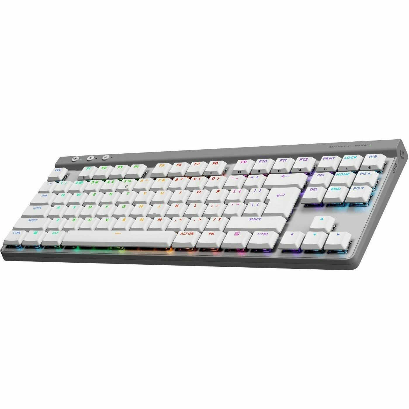 Logitech G G515 LIGHTSPEED TKL Gaming-toetsenbord - Bedraad/draadloos Verbinding - USB type A Interface - RGB LED - Engels (US) - QWERTY indeling - Wit