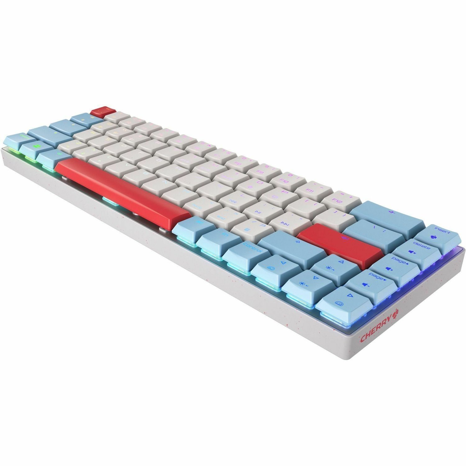CHERRY MX-LP 2.1 Gaming Keyboard - Wireless Connectivity - USB Type C Interface - RGB LED - French - White