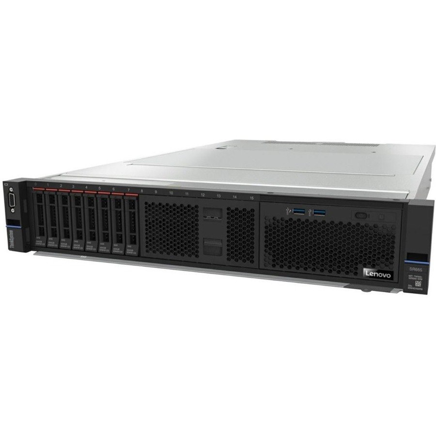 Lenovo ThinkSystem SR665 7D2VA04FNA 2U Rack Server - 1 EPYC 7282 2.40 GHz - 32 GB RAM - Serial ATA, 12Gb/s SAS Controller
