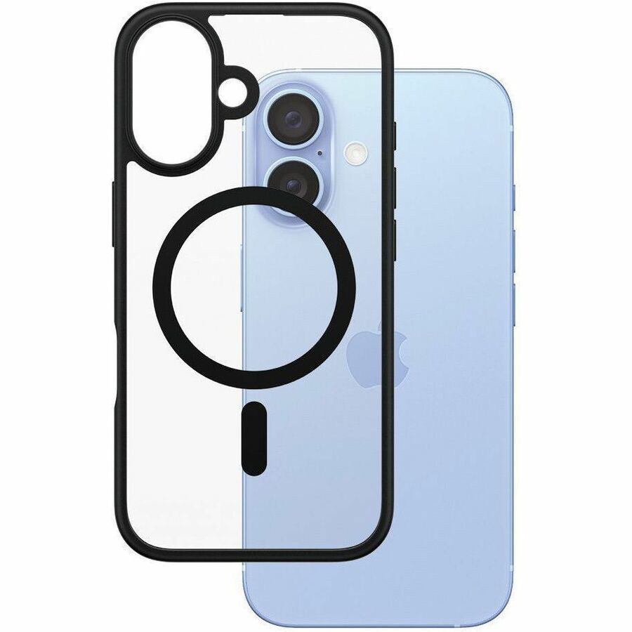 PanzerGlass ® HardCase Transparent W. Black MagSafe & Frame iPhone 16 Mobiele Telefoon Behuizingen Hoes Transparant ** New Retail **