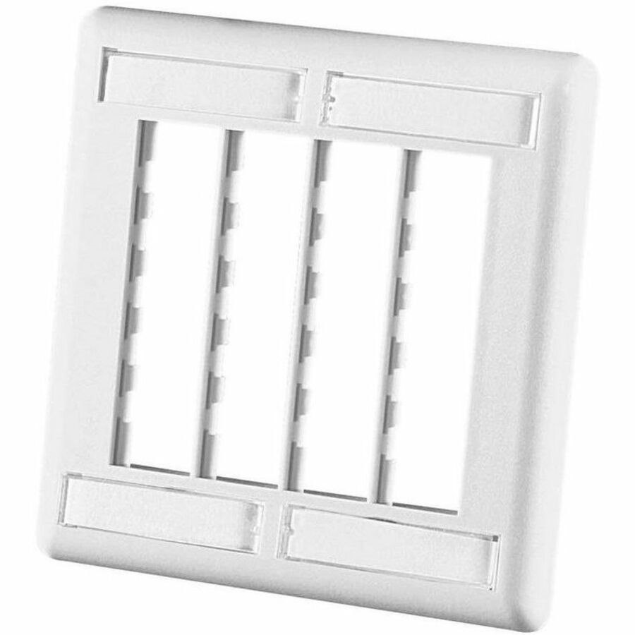 Ortronics Tracjack Faceplate, Twelve-Port (Dual Gang), Plastic, Fog White