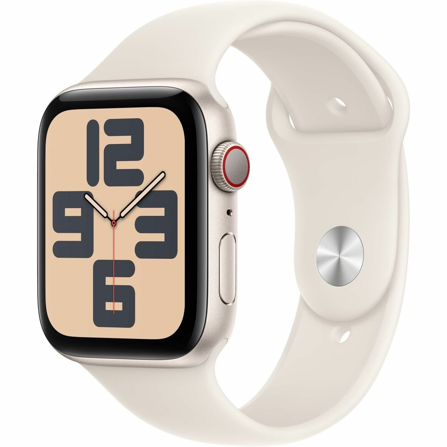 Apple Watch SE Smart Watch - 44 mm Case Height - 38 mm Case Width - Starlight Case Color - Starlight Band Color - Aluminium Case Material - Wireless LAN - LTE, UMTS