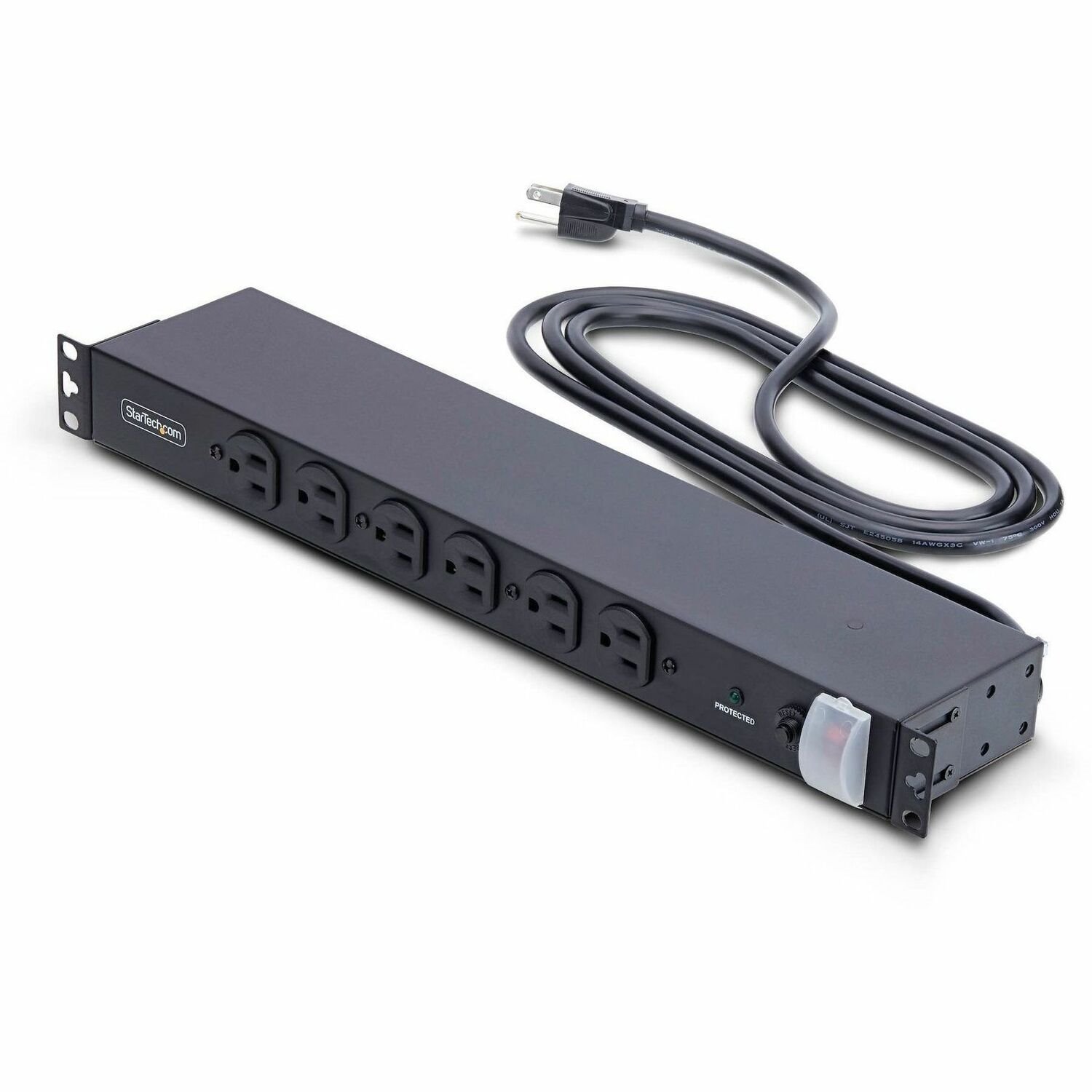 StarTech.com 14-Outlet Rackmount PDU, 1U Server Power Strip, 6x Front and 8x Rear Ports, Mounted Power Distribution Unit for 19in Racks