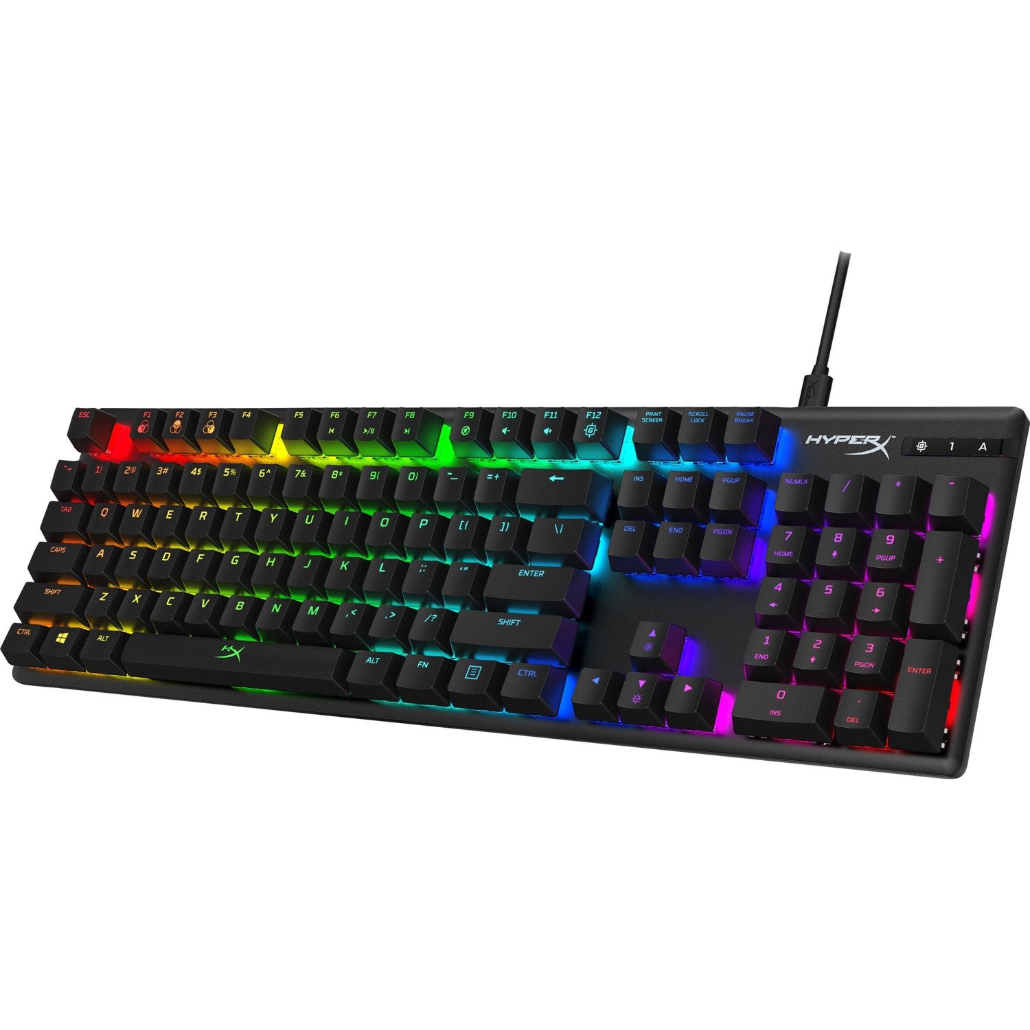 HyperX Alloy Origins Rugged Gaming Keyboard - Cable Connectivity - USB Type C Interface - RGB LED - English (US) - Black