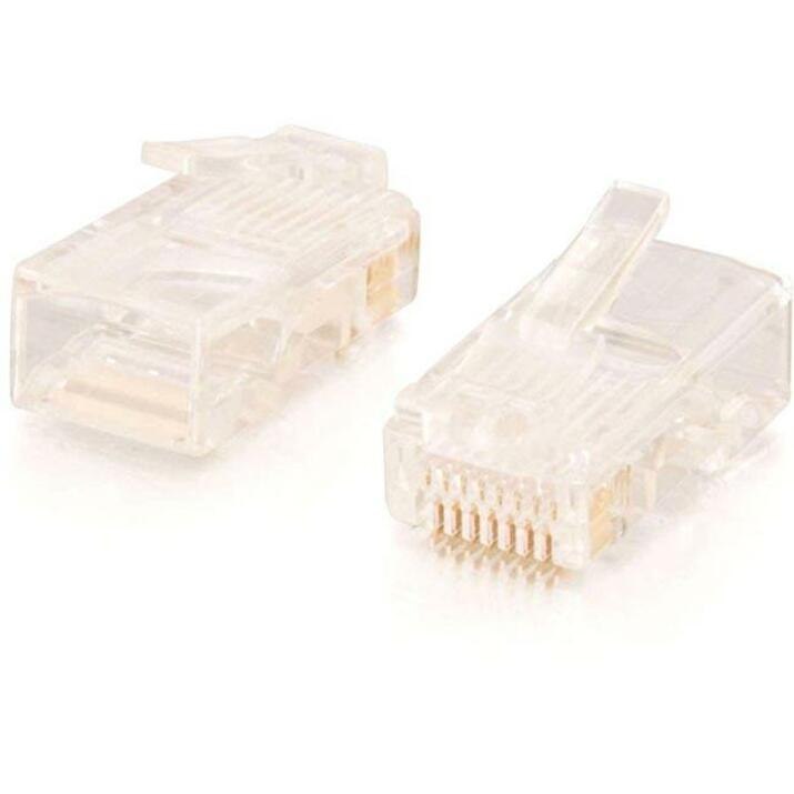 C2G RJ45 Cat5E Modular Plug for Round Stranded Cable Multipack (50-Pack)