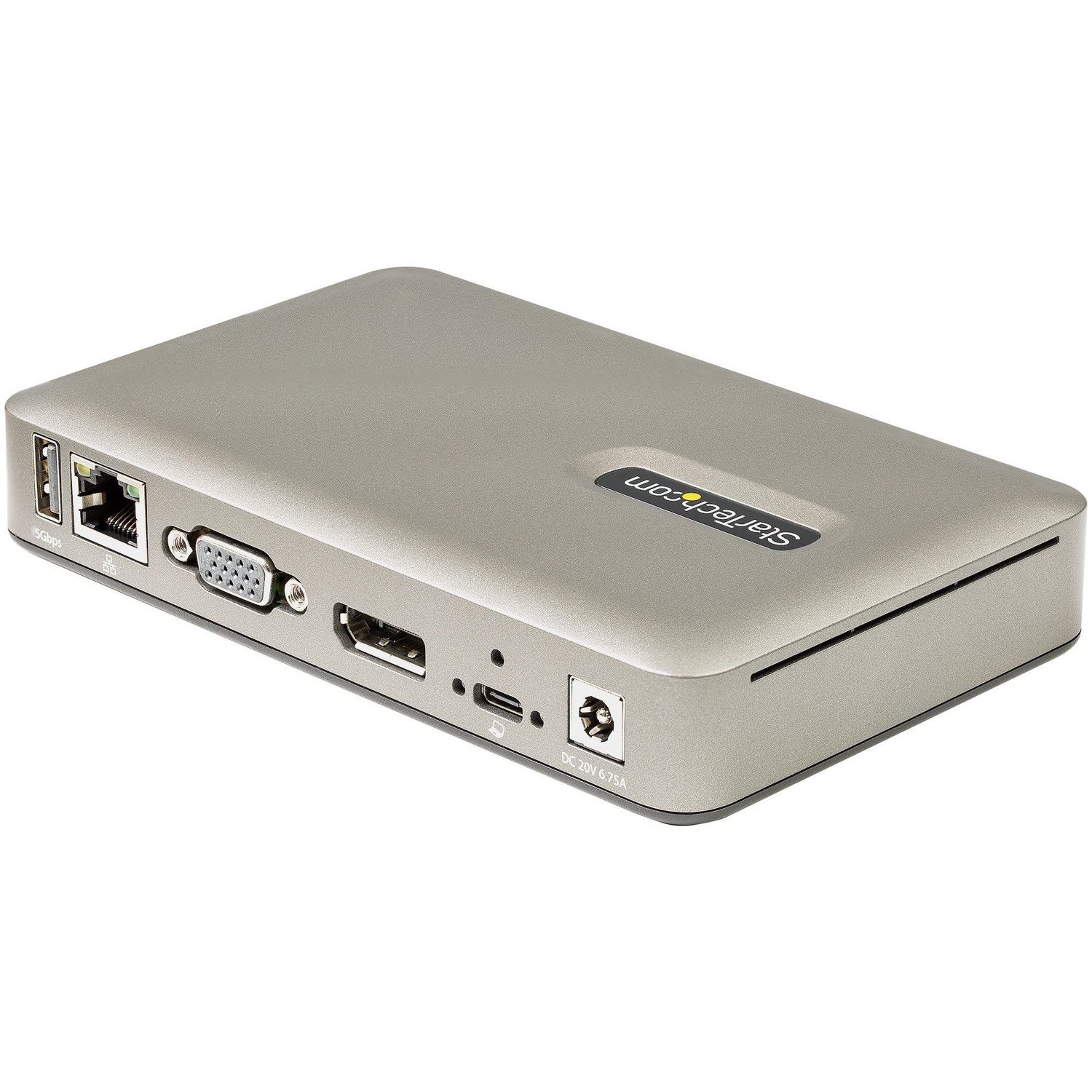 StarTech.com USB C Dock, USB-C to DisplayPort 4K 30Hz or VGA, 65W PD3.0, 4-Port USB 3.1 Gen 1 Hub, GbE, Universal USB C Docking Station