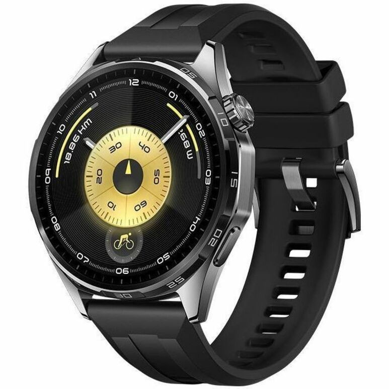 Huawei WATCH GT 6 Smart Watch - Round Case Shape - 46 mm Case Height - 46 mm Case Width - Black Body Color - Black Band Color - Stainless Steel Case Material - Fluoroelastomer Band Material
