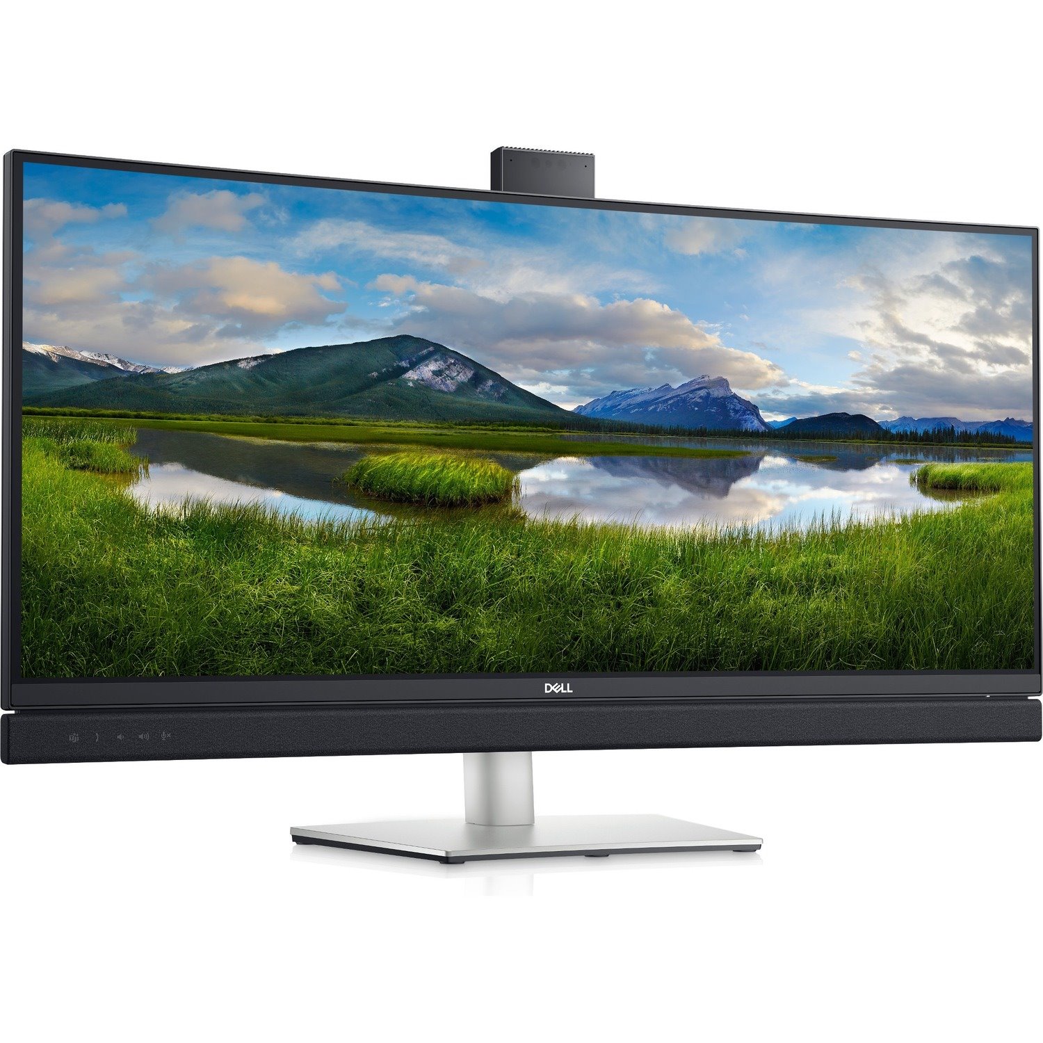 DELL SOURCING - NEW C3422WE 34" Class Webcam WQHD Curved Screen LED Monitor - 21:9 - Platinum Silver