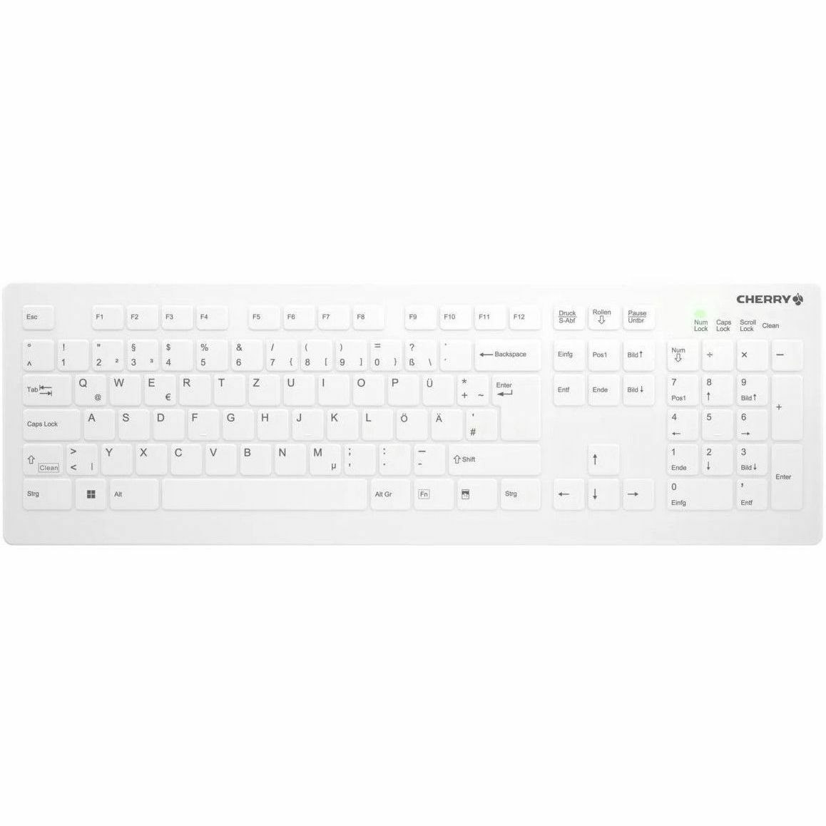 Active Key AK-C8112 Keyboard - Wireless Connectivity - USB 2.0 Type A Interface - Belgian - AZERTY Layout - White