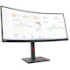 Lenovo ThinkVision T34w-30 34" Class UW-QHD Curved Screen LED Monitor - 21:9 - Raven Black