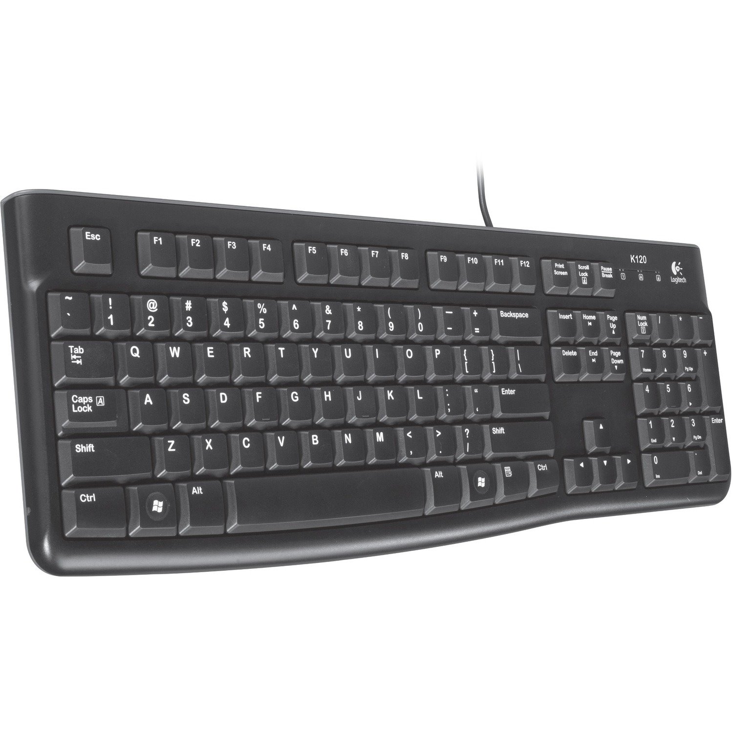 Logitech K120 Keyboard - Cable Connectivity - USB Interface - English (UK) - Black