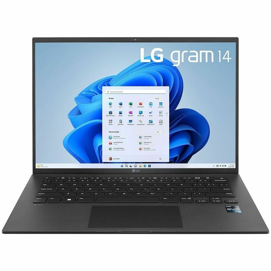 LG gram 14Z90R-N.APB7U1 14" Notebook - WUXGA - Intel Core i7 13th Gen i7-1360P - 16 GB - 1 TB SSD - Obsidian Black