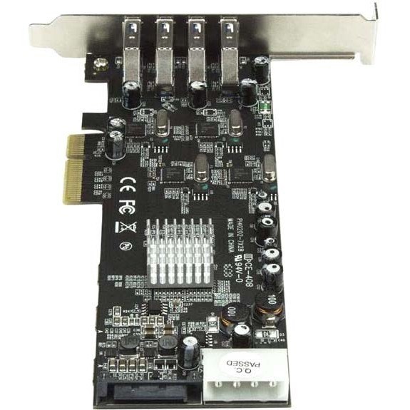 StarTech.com 4 Port PCI Express (PCIe) SuperSpeed USB 3.0 Card Adapter w/ 4 Dedicated 5Gbps Channels - UASP - SATA/LP4 Power