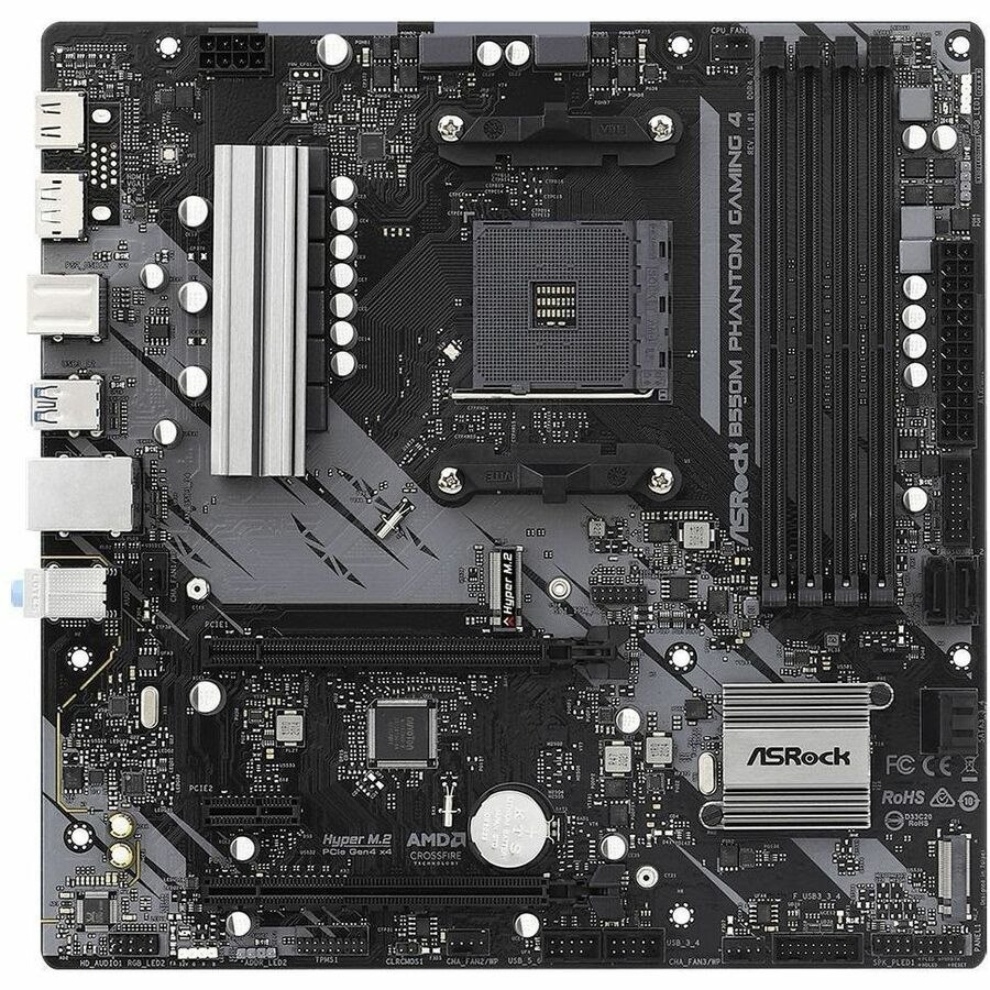 ASRock B550M Phantom Gaming 4 Gaming Desktop Motherboard - AMD B550 Chipset - Socket AM4 - Micro ATX
