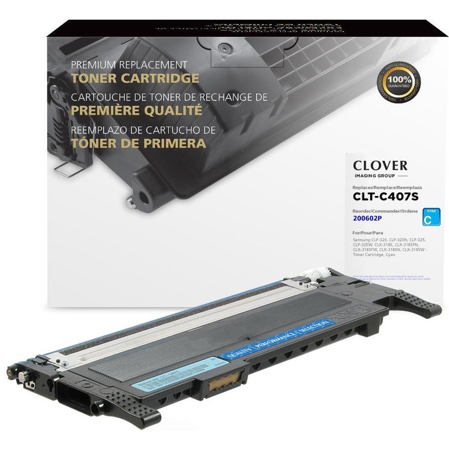 Clover Technologies Remanufactured Laser Toner Cartridge CLT-C407S - Cyan - 1 Pack