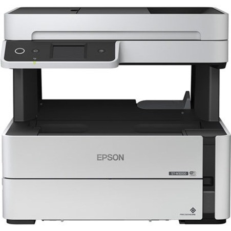 Epson WorkForce ST-M3000 Monochrome Multifunction Supertank Printer. Cartridge Free MFP with ADF & Fax Inkjet copier/Fax/Scanner-1200x2400 dpi Print-Automatic Duplex Print-1200 dpi Optical Scan-20 ppm-Up to 23k pages of ink-Wireless LAN