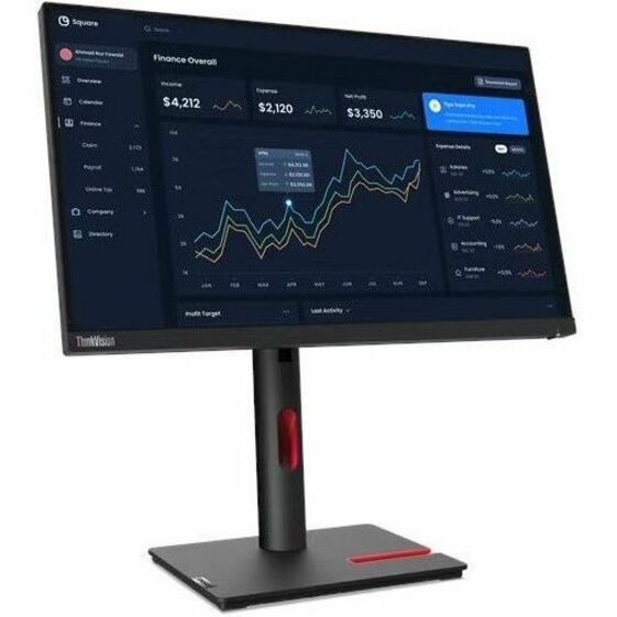 Lenovo ThinkVision T23i-30 23" Class Full HD LED Monitor - 16:9 - Raven Black