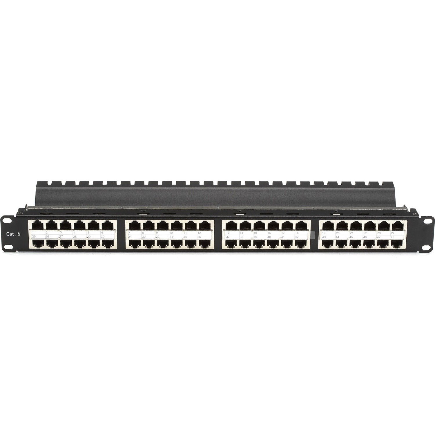 Black Box CAT5e Feed-Through Patch Panel - 1U, Shielded, 48-Port