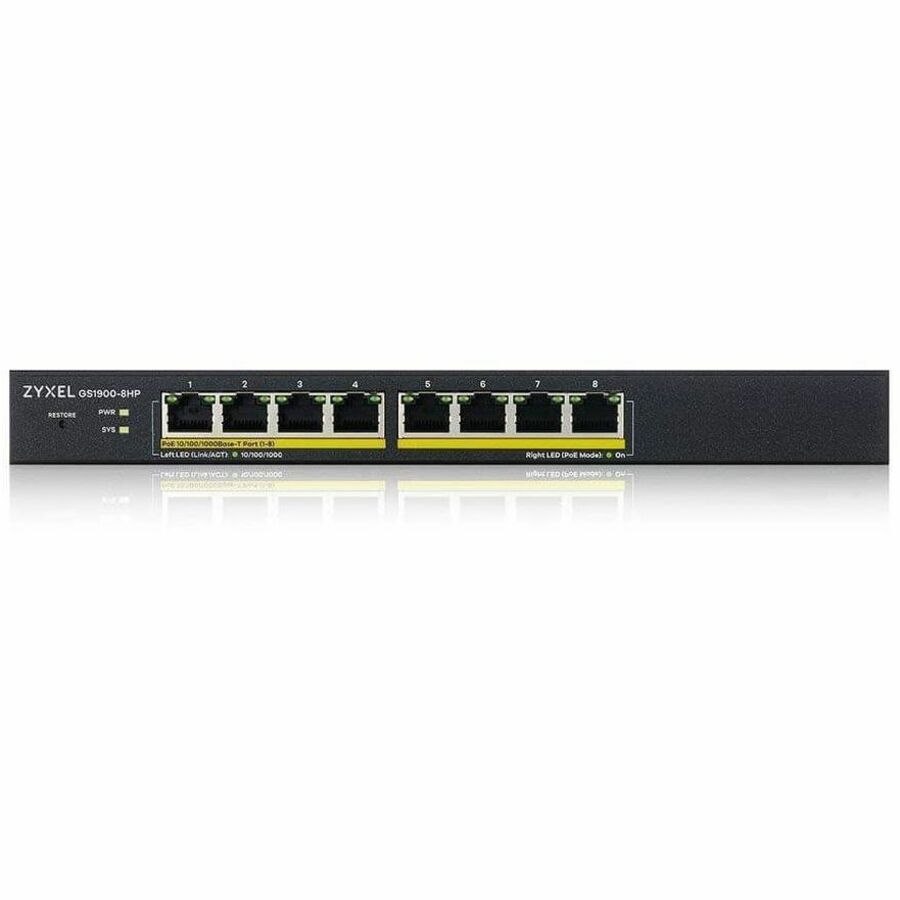 ZYXEL GS1900 GS1900-8HP 8 Poorten Beheer mogelijk Ethernetswitch - Gigabit Ethernet - 100/1000Base-T