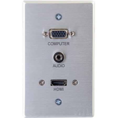 C2G HDMI & VGA 3.5mm Pass Through Wall Plate - Single Gang