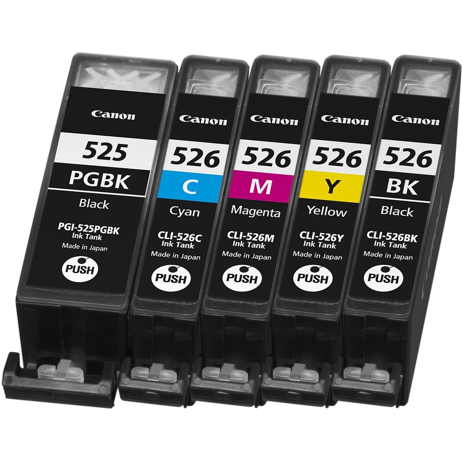 Canon CLI-526 Original Standard Yield Inkjet Ink Cartridge - Black, Cyan, Yellow, Magenta - 4 / Blister Pack