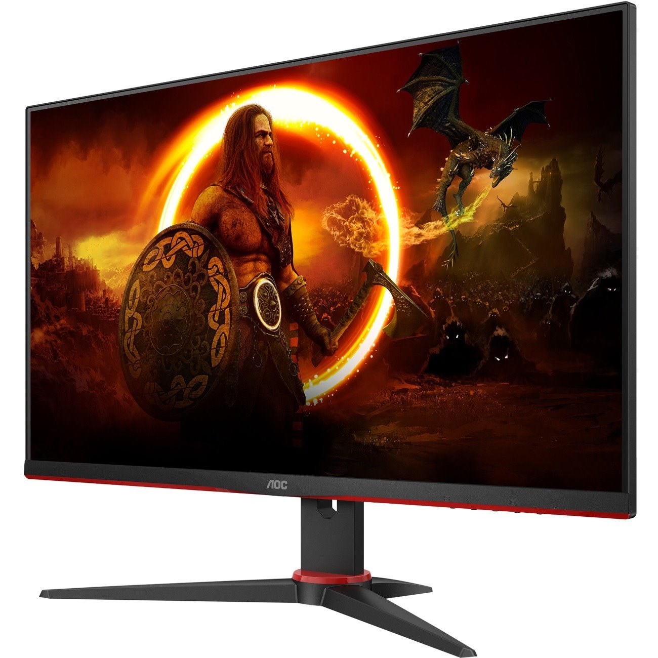 AOC 24G2SAE/BK 24" Class Full HD Gaming LCD Monitor - 16:9 - Black/Red