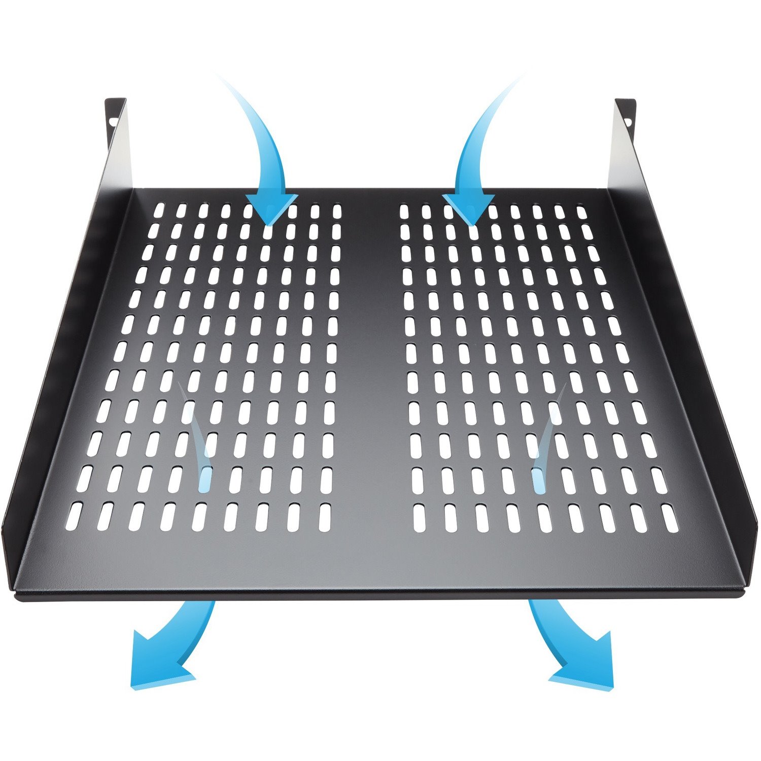 StarTech.com 2U 22in Vented Rack Mount Shelf - Fixed 22 inch Deep antilever Rackmount Tray for Server Rack Cabinet Shelf - 50lbs / 23kg