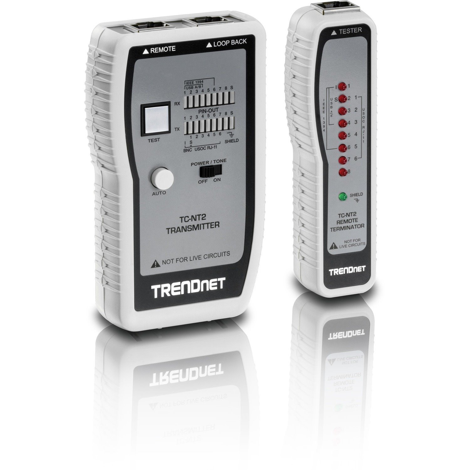 TRENDnet Network Cable Tester, Tests Ethernet, USB And BNC Cables, Accurately Test Pin Configurations up to 300m (984 ft), Local And Remote Testing, Includes BNC To Ethernet Converters, White, TC-NT2